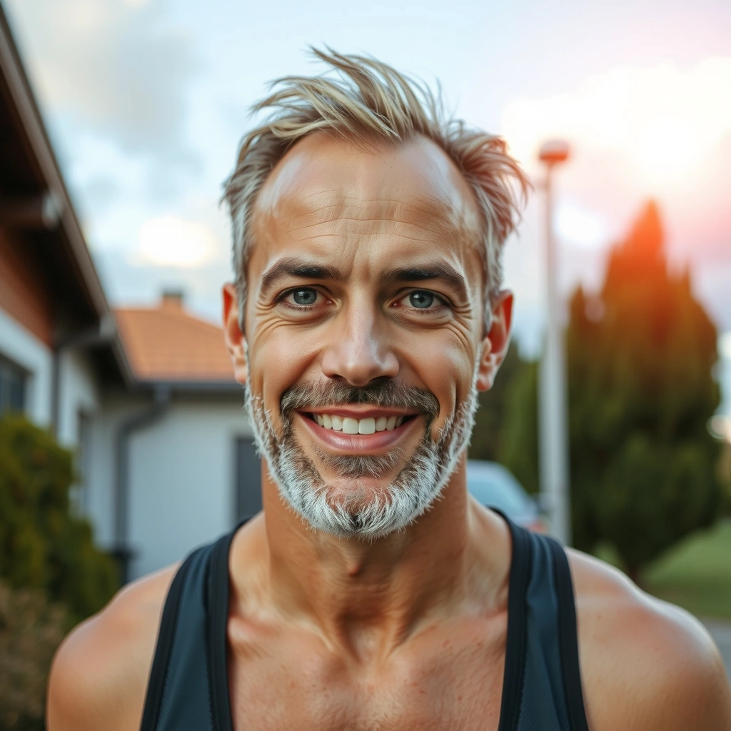Energetic man after a workout